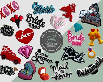 Wedding Bride & Groom - Charms for Shoes, Clogs Sandal