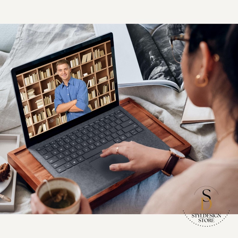 Neutral Study Room Zoom Background Pack Best Virtual Etsy UK