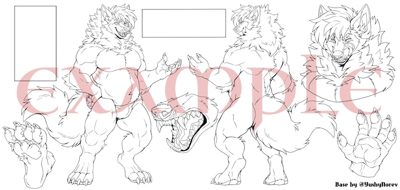 Bulky Wolf Reference Sheet BASE - Etsy