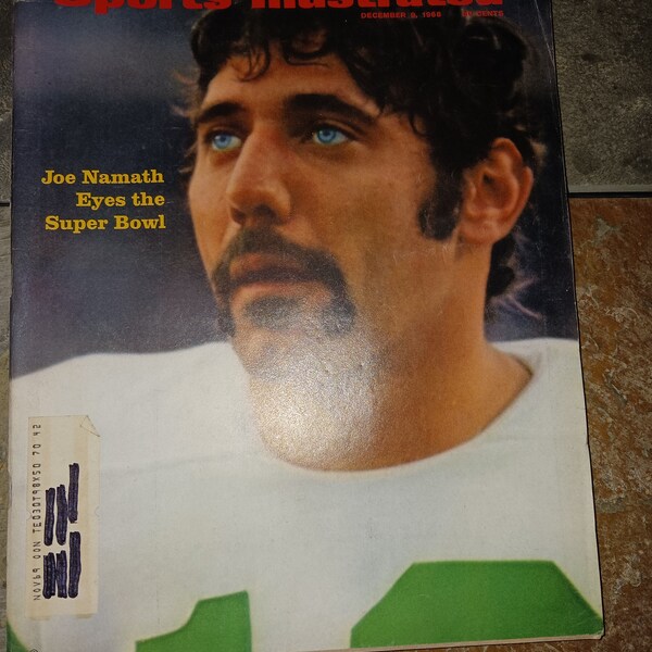 Sports Illustrated December 9, 1968 Joe Namath Eyes The Super Bowl w/ mailing label.