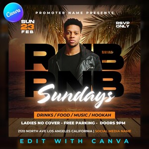 Club Flyer Template for Canva, DIY Event Flyer, Party Flyer, Digital Birthday Flyer, DJ Party Invite, Social Media, Instagram Promo