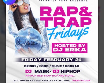 Club Flyer Template for Canva, DIY Event Flyer, Party Flyer, Digital Birthday Flyer, DJ Party Invite, Social Media, Instagram Promo