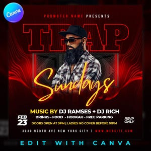 Club Flyer Template for Canva, DIY Event Flyer, Party Flyer, Digital Birthday Flyer, DJ Party Invite, Social Media, Instagram Promo