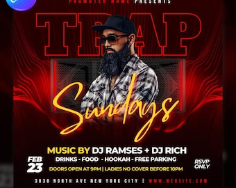 Club Flyer Template for Canva, DIY Event Flyer, Party Flyer, Digital Birthday Flyer, DJ Party Invite, Social Media, Instagram Promo