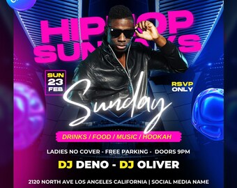 Club Flyer Template for Canva, DIY Event Flyer, Party Flyer, Digital Birthday Flyer, DJ Party Invite, Social Media, Instagram Promo