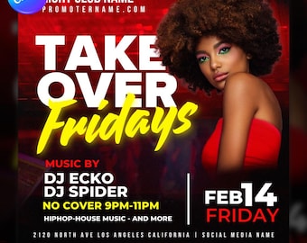 Club Flyer Template for Canva, DIY Event Flyer, Party Flyer, Digital Birthday Flyer, DJ Party Invite, Social Media, Instagram Promo