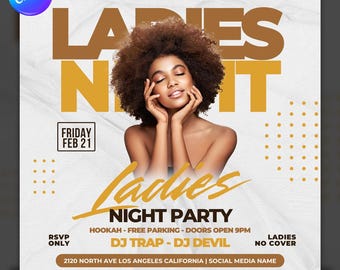 Club Flyer Template for Canva, DIY Event Flyer, Party Flyer, Digital Birthday Flyer, DJ Party Invite, Social Media, Instagram Promo