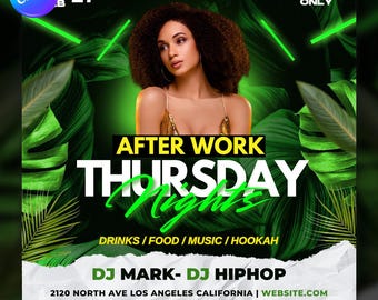 Club Flyer Template for Canva, DIY Event Flyer, Party Flyer, Digital Birthday Flyer, DJ Party Invite, Social Media, Instagram Promo