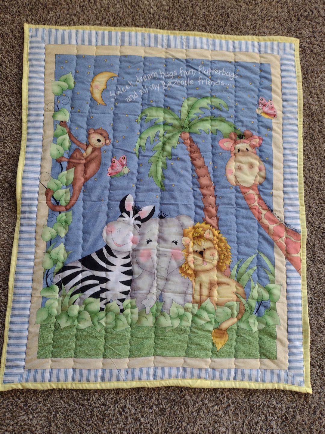 Jungle Animal Crib Quilt Baby Blanket Etsy