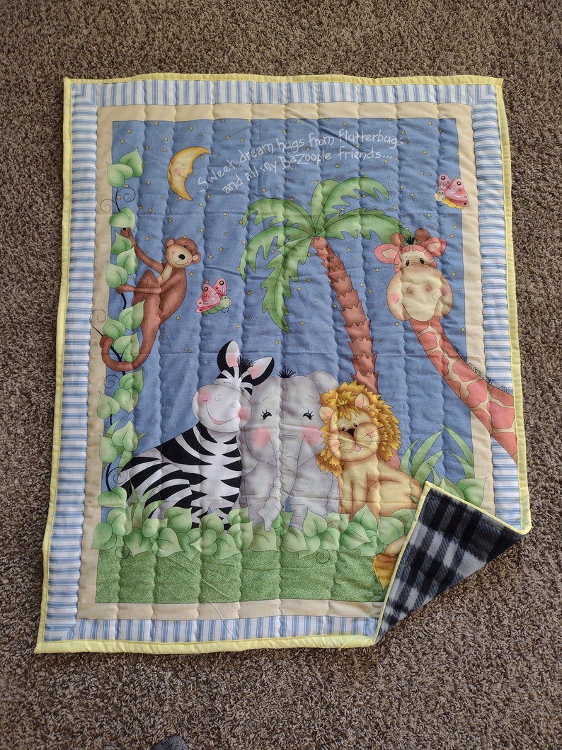 Jungle Animal Crib Quilt Baby Blanket - Etsy