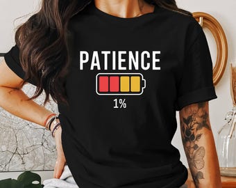 T-shirt Uomo 'My Patience Low Battery' - Regalo Natalizio Divertente E Offensivo
