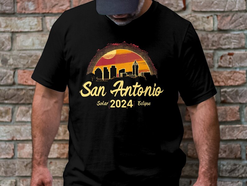 2024 San Antonio Eclipse Tshirt, San Antonio Skyline Eclipse Gift
