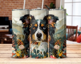 Australischer Schäferhund Becher Schöne Hundekunst Hundeliebhaber Geschenk Bunter Becher Niedlicher Hund Natur inspiriertes Bechergeschenk für ihren Hund Papa Geschenk