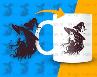 Descarga digital de Halloween de bruja, Svg, Png, Pdf, Eps, Archivos Dfx, Sombrero de bruja de Halloween, Diseño de temporada espeluznante, Sublimación de descarga instantánea