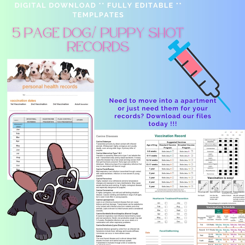 Puppy Shot Record Etsy