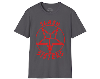 Camiseta com o logotipo do pentagrama das Slash Sisters