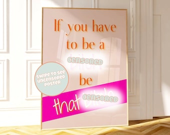 Swear Word Funny Wall Art Printable, Pink Maximalist Print for Sassy Teen Girls Bedroom Artwork, Motivational Print College Dorm Room Decor