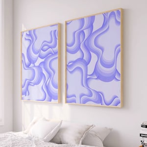 Lavender Wall Art - Set of Two Prints - Preppy Aesthetic Room Decor - Cute College Apartment Posters - Printable Digital Download Home Decor