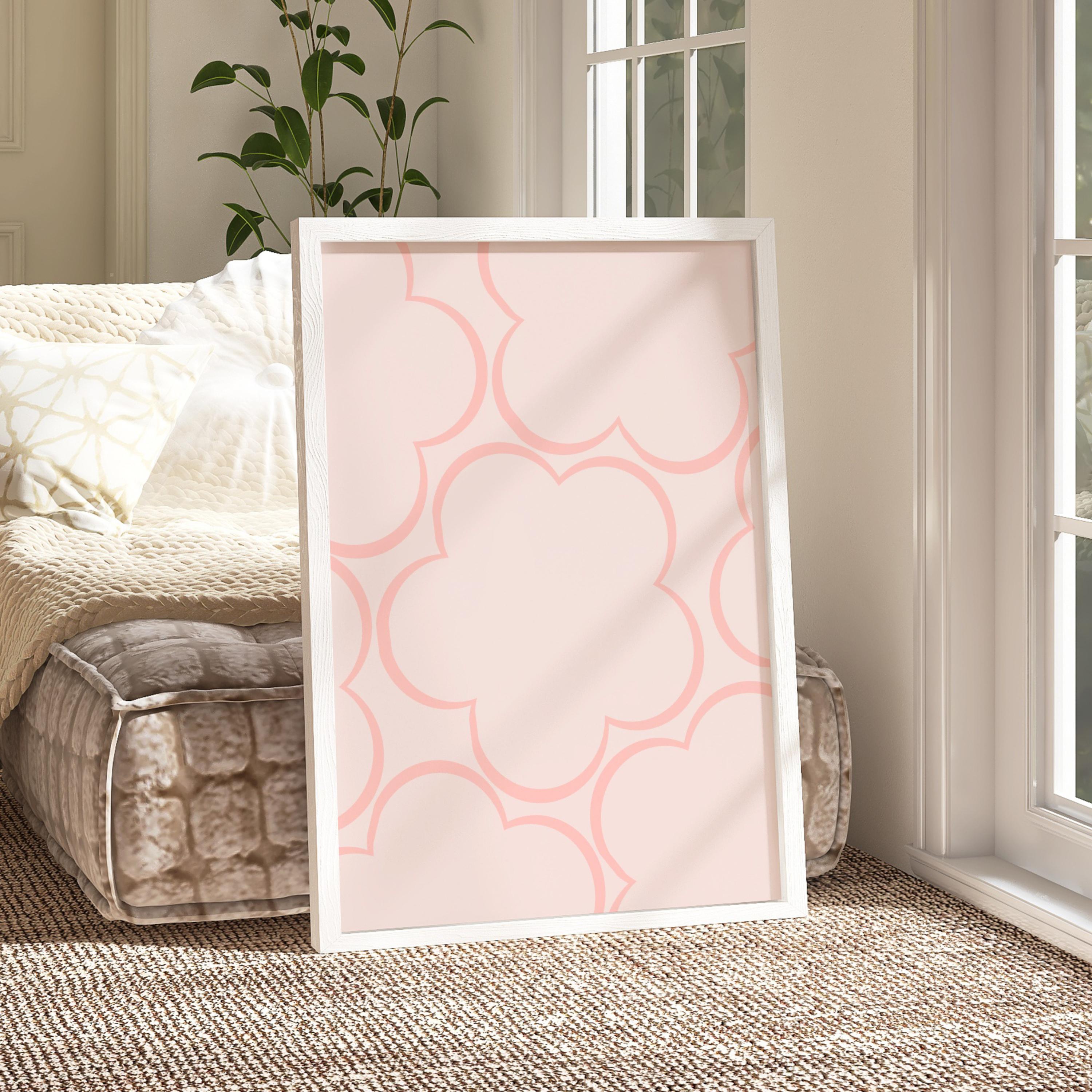 CSLGQGV Archi rosa alla moda arte della parete preppy acquerello rosa chiaro fiocchi su tela stampe carino girly estetica decorazione della parete