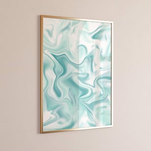 Teal Wall Art, Abstract Coastal Cowgirl Print, Aesthetic College Apartment Decor Idea, Beachy Room Decor for Teens, Trendy Poster Printable