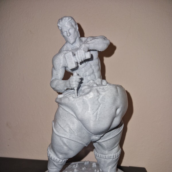 Decorative statue self-made man 170 mm x100 mm sculpture room decoration bedroom weight loss diet body self-care 3D art print replica resin