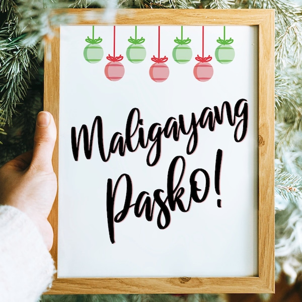 Maligayang Pasko! Printable Christmas Sign Svg Pdf Png Jpeg, Christmas Lights Svg Png Pdf Jpeg, Filipino Christmas Download Svg Jpg Pdf Png