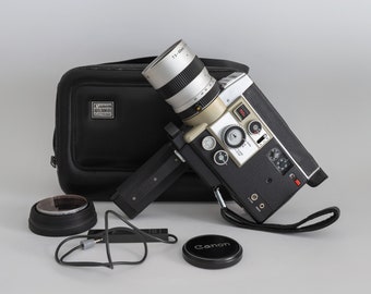 Working Vintage Canon Auto Zoom 814 Electronic Super 8 Film Camera, 1960s 1970s 70s 60s Retro Analogue Movie Film Camera + Original case