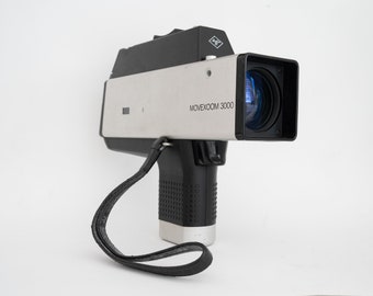 Working Vintage Agfa Movexoom 3000 Super 8 Film Camera, 1980s 1970s 70s 80s Retro Analogue Movie Film Camera + Camera case