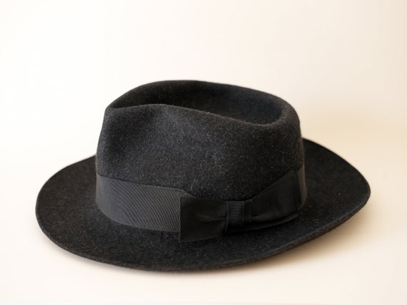 Vintage Classic Mens Italian Sicilian Fur Felt Fedora Hat  display picture 2