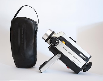 GETEST en WERKEND vintage Canon autozoom 318 M zilveren Super 8 filmcamera, analoge filmcamera jaren 80/70 + zwarte Canon tas