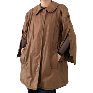 Vintage Rare Fendi by Serena Brown Coat, 70s 80s Single-breasted Preppy Italian Design Oversized Fit Collectible Overcoat Jacket Raincoat