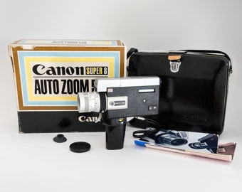 Working Vintage Canon Auto Zoom 518 Super 8 Film Camera, 1980s 1970s 70s 80s Retro Analogue Movie Film Camera + hard case + Manual