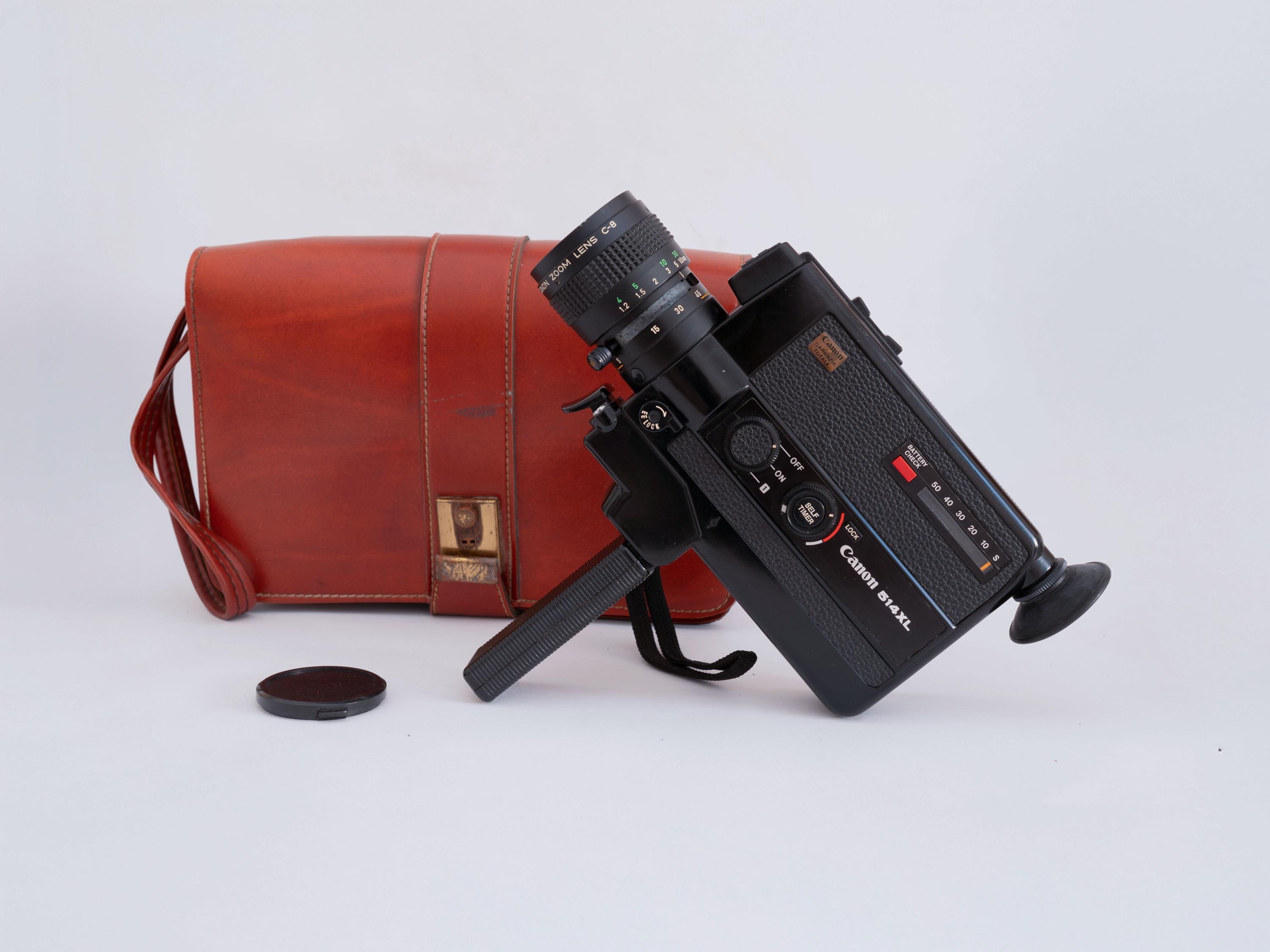 TESTED and WORKING Vintage Canon 514XL Super 8 Film Camera, 1970s 70's Retro Analogue Movie Film Camera + Original Brown Canon Bag