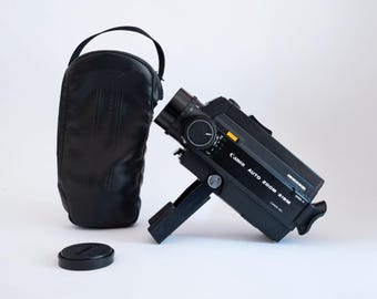 TESTED and WORKING Vintage Canon Auto Zoom 318M Black Super 8 Film Camera, 1980s 1970s Analogue Movie Film Camera + Canon black bag