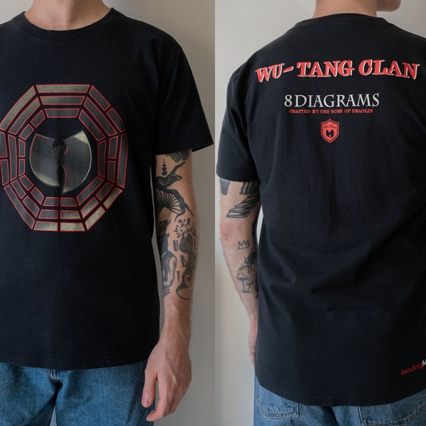 90s Vintage Wu-Tang Clan t-shirt, hip-hop rap official authentic Wu Wear Originals 8 diagrams merch clothing, 1990s band shirt Old School