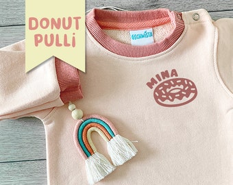 Donut Pullover / Personalisierter Baby Sweater / Oversized Pullover Individuell gestaltbar  / Sweatshirt mit Name