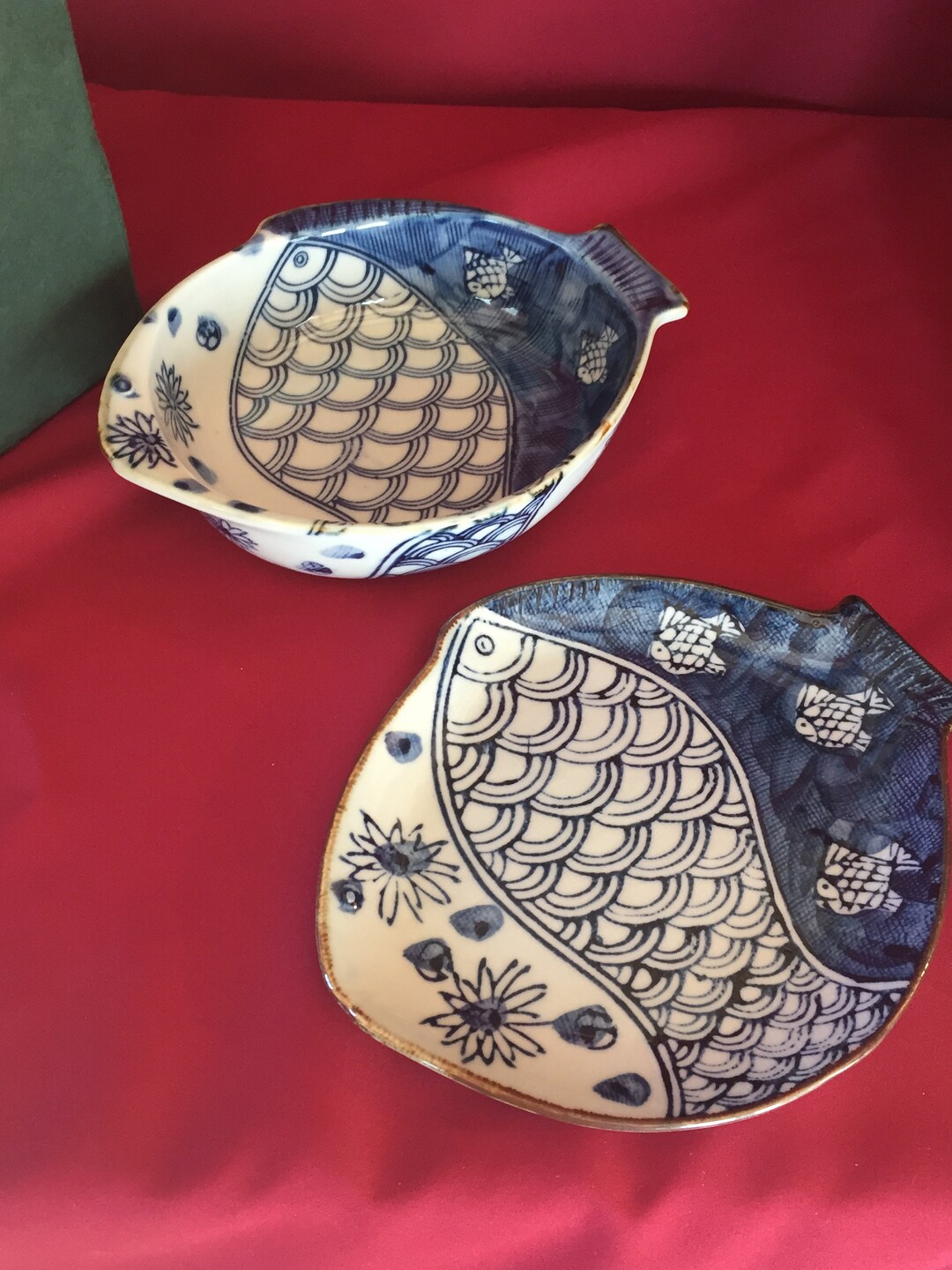 Vintage Japanese Fish Bowls and Plates Set of 10 Etsy