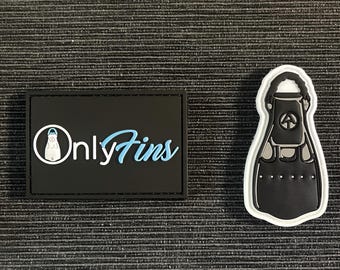 Parches de PVC para aletas OnlyFins + Swim Fin: Buceo, brillan en la oscuridad (paquete de 2)