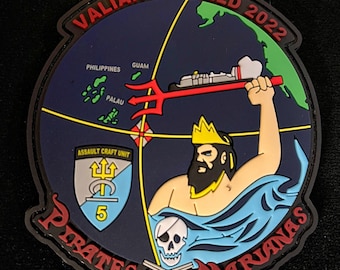 Parche moral Navy Valiant Shield 2022, PVC, 4 pulgadas, LCAC Harper's Ferry