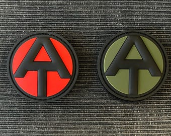 Parches de moral del equipo de aventuras de GI Joe - PVC verde OD + rojo - 2 pulgadas (paquete de 2)