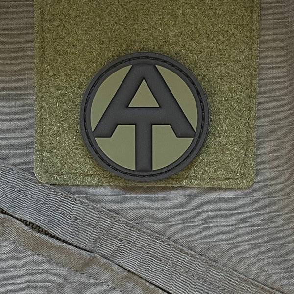 Gi Joe Adventure Team, OD (Army) Green PVC Morale Patch, 2 inch, hook & loop attachment