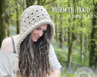 Morwyn Hood Crochet Pattern, Pixiecore Hood, Crochet Hat Pattern, Fairycore hood, Crochet PDF Pattern