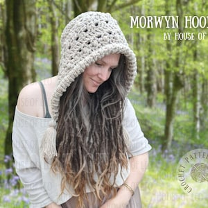 Morwyn Hood Crochet Pattern, Pixiecore Hood, Crochet Hat Pattern, Fairycore hood, Crochet PDF Pattern
