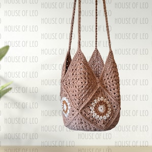 Ella Boho Tote Bag Crochet Pattern, PDF pattern, Boho Crochet Bag, Granny Square Crochet Pattern, Tote Slouch Bag
