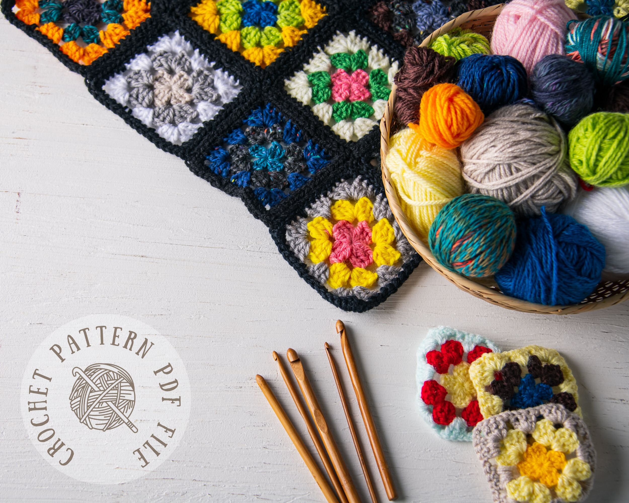 Easy Granny Square Crochet Pattern Beginners Simple Crochet Etsy