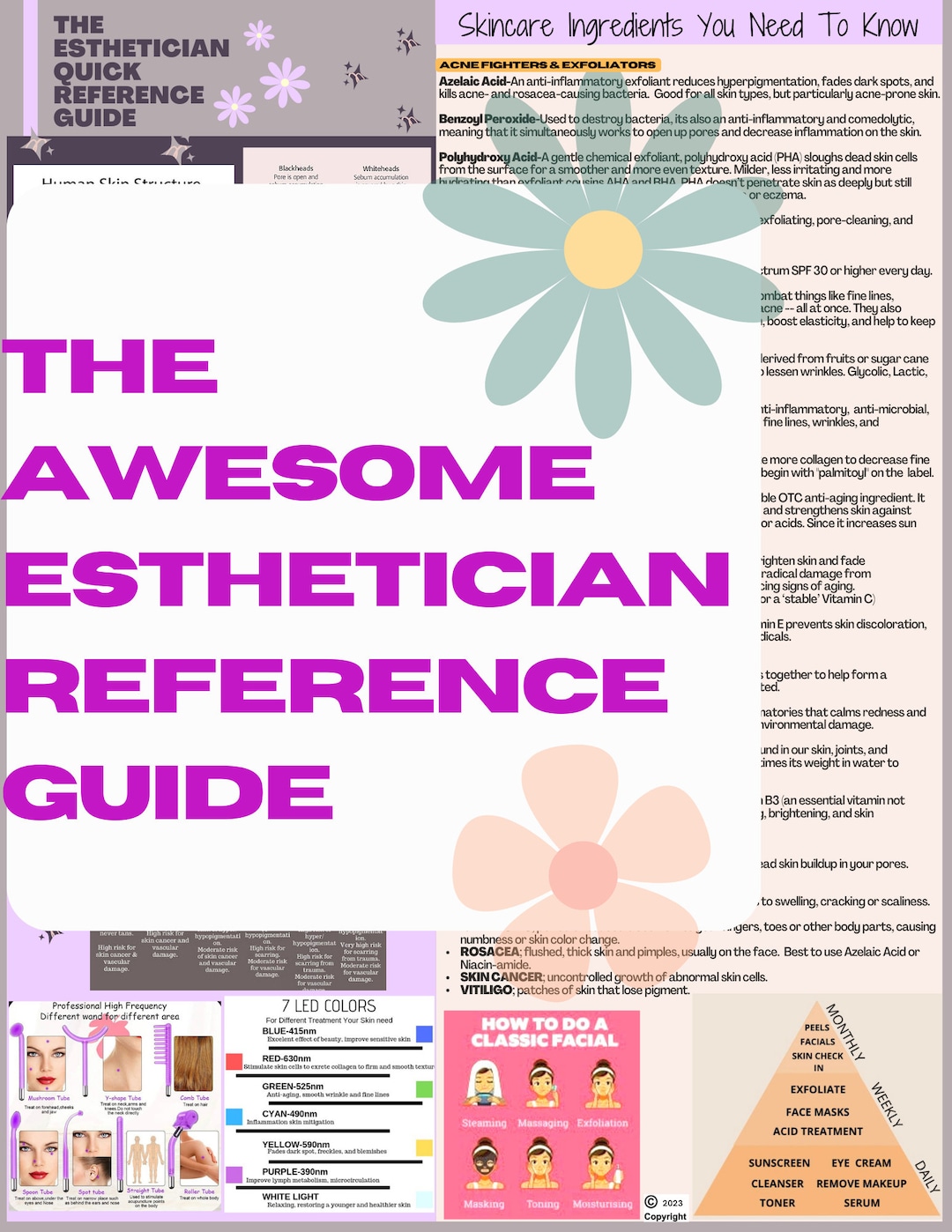 8.5x11 Printable Esthetician Quick Reference Guide. Keep the Essentials 