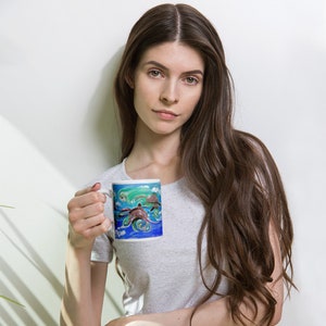 Handmade Coffee Cup / Tea Mug Custom Ceramic PoD - Cafe Ocean style