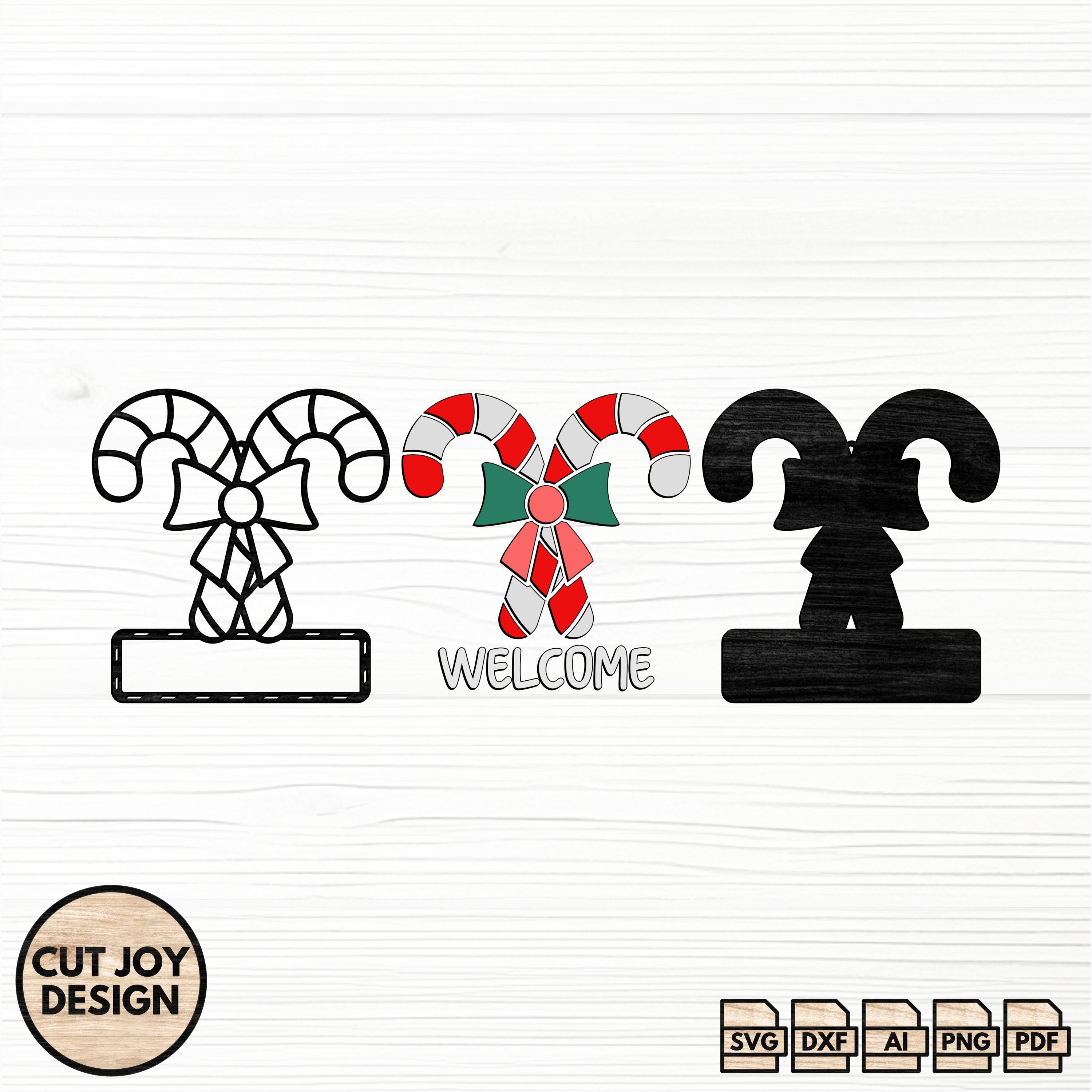 Candy Cane Christmas Sign Laser Cut File, Custom Ornament (svg, Dxf ...