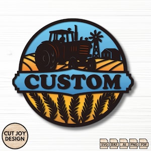 Custom Tractor Farmhouse Laser Cut File,  Welcome Sign SVG for Glowforge, Cricut, xTool, Digital Download for Rustic Decor