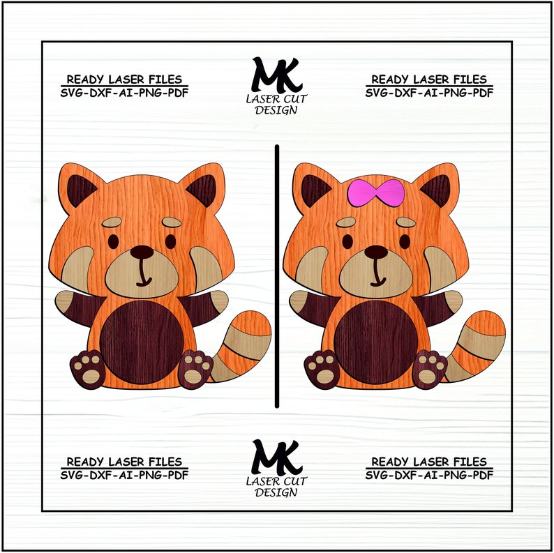 Red Panda SVG Laser Cut Files for Glowforge and All Lasers ...